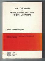 Latent Trait Models ot Intrinsic, extrinsic, and Quest Religious Orientations