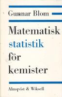 Matematisk statistik f&ouml;r kemister