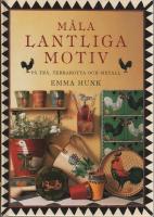 M&aring;la lantliga motiv p&aring; tr&auml;, terrakotta och metall