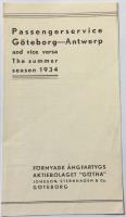 Passengerservice G&ouml;teborg-Antwerp and vice versa. The summer season 1934