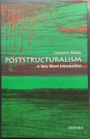 Poststructuralism : a very short introduction